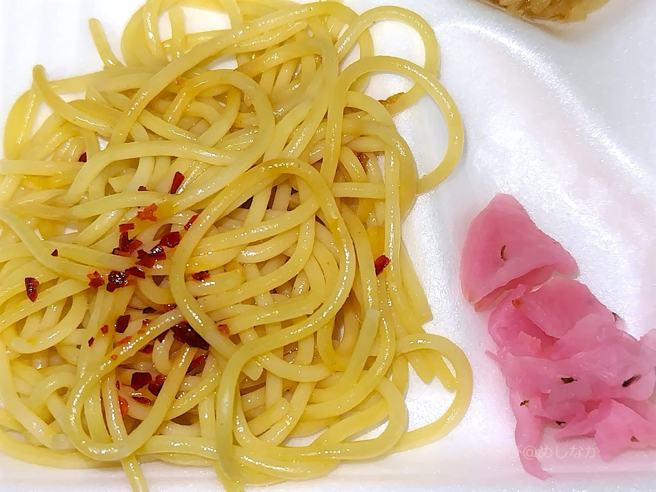 和風スパゲティと漬物