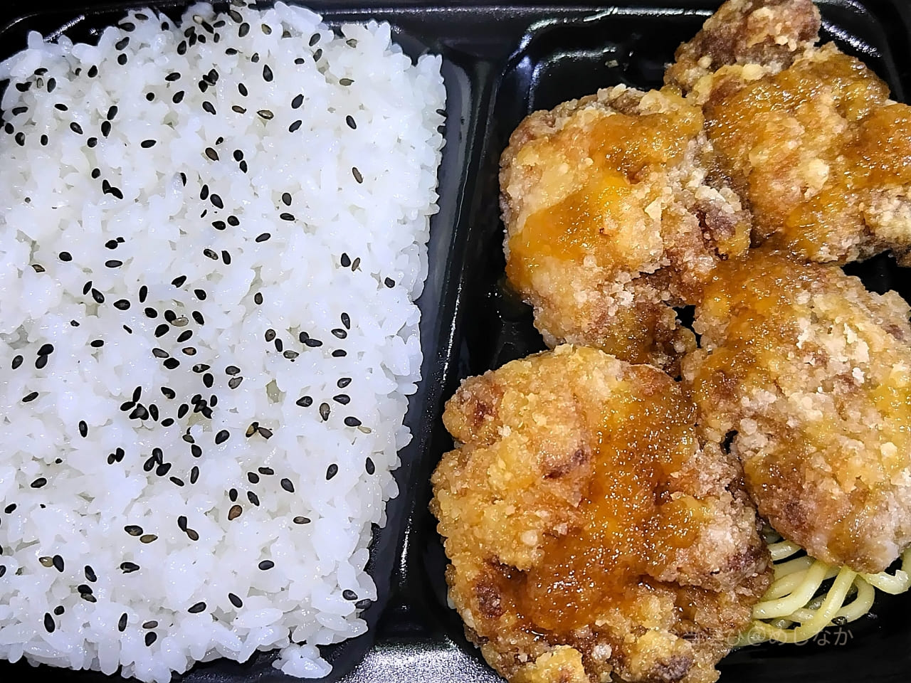 醤油が効いた鶏竜田揚げ弁当
